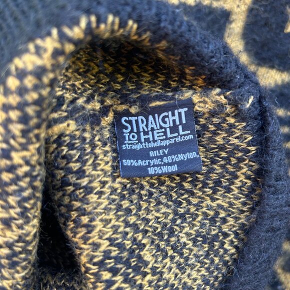 Straight to Hell Riley Leopard Animal Pullover Sweater Women Long Sleeve M - Picture 7 of 9